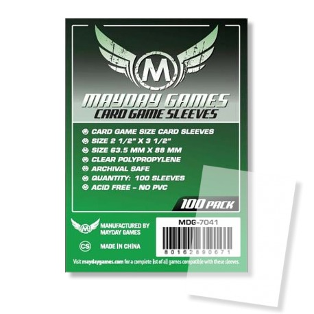 [7041] FUNDAS STANDARD MAYDAY (PACK OF 100) 63.5X 88 MM (GREEN)