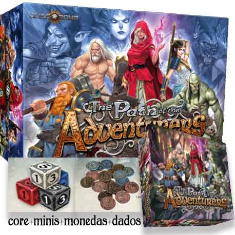 Megapack the path of adventures + caja de miniaturas + dados + monedas (INGLES)