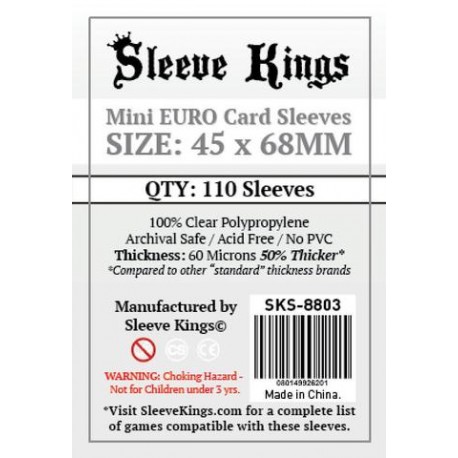 [8803] Sleeve Kings Mini Euro Card Sleeves (45x68mm)