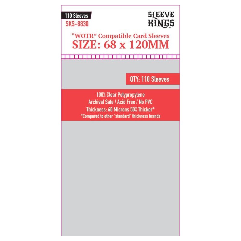 [8830] SLEEVE KINGS WOTR PERFECT COMPATIBLE SLEEVES (68X120MM) - Imagen 2