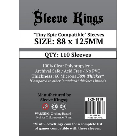 [8818] Sleeve Kings Tiny Epic Compatible Sleeves (88x125mm) - Imagen 2