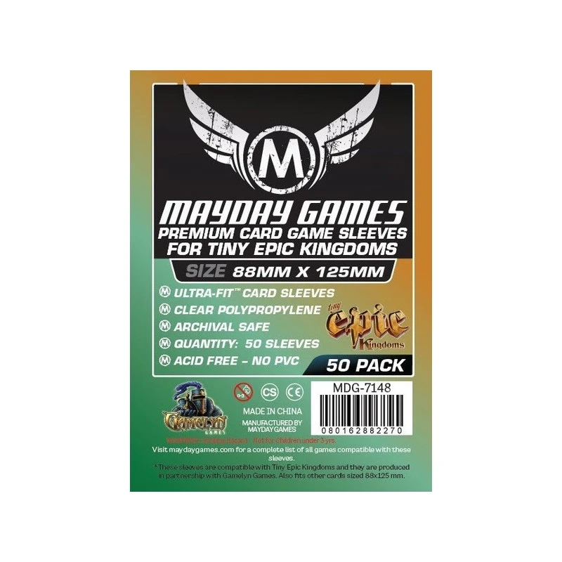 [7148] PREMIUM CUSTOM TINY EPIC KINGDOMS SLEEVES (88 X 125 MM) (PACK OF 50)