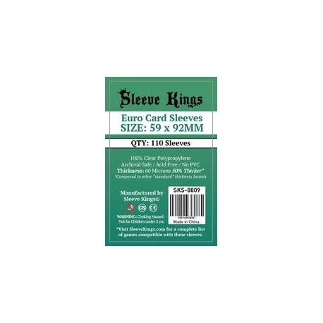 8809 SLEEVE KINGS EURO CARD SLEEVES (59X92MM)