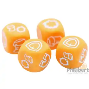 krosmaster pack de 4 dados color naranja - Imagen 2