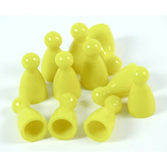 PEONES DE PL&Aacute;STICO DE COLOR AMARILLO PACK DE 10 UNIDADES