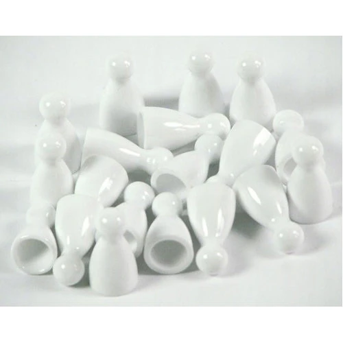 PEONES DE PL&Aacute;STICO DE COLOR BLANCO PACK DE 10 UNIDADES